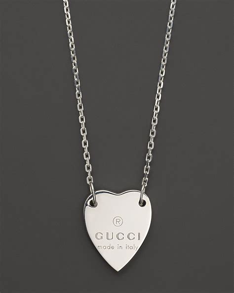 gucci heart trademark necklace|gucci engraved heart necklace.